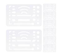 OSALADI 8pcs Transparent Erasing Shield Drafting Templates for School and Engineering Geometric Drawing Stencils with Multi-Function Rulers for Precise Architecture and Technical Design