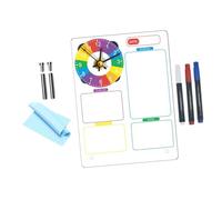 OSALADI Acrylic Desk Whiteboard with Clock Transparent Dry Erase Memo Board for Desktop Compact Portable Stand for Task Management Schedule Organizer for Home Office