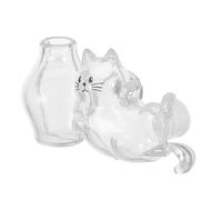 OSALADI Acrylic Kitten Shaped Cat Whisker Vase Wall Cat Magnet Decor for Fridge and Cabinets, Mini Flower Keepsake for Pet Hair Storage and Home Decor Accent