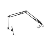 OSALADI Adjustable Folding Overhead Phone Mount with Stable Base Telescopic Metal Support for Bedside and Desktop Use Holder Compatible with Phones and Tablets
