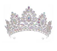OSALADI Alloy Rhinestone Bridal Crown Headband, Shiny Elegant Bride Hair Decor, Handmade Semi-circle Tiara for Wedding and Party Accessories