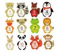OSALADI Animal Design Milestone Stickers Sheets Monthly Adhesive Decals for Shoot