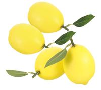 OSALADI Artificial Lemons with Leaves 4Pcs Lightweight Simulation Fruit Model for Kitchen Table Decorations and Photography Props