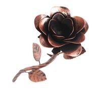 OSALADI Artificial Metal Rose Flower in Dark Bronze - 6th Year Anniversary Romantic, Handcrafted Iron Rose for Home Décor, Proposal and Christmas Decoration for Women and Men