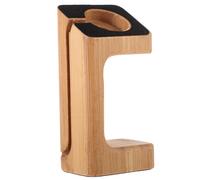 OSALADI Bamboo Smart Watch Charging Stand with Sponge Pad Durable Natural Wood Holder Compatible with Apple Watch Lightweight and Elegant Display Bracket for Home and Office Use