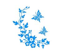 OSALADI Bathroom Butterfly Vine Flower PVC Wall Sticker Easy Peel Stick Decals for Toilet Seat Decor (Light)