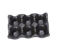 OSALADI Black Ceramic Egg Holder 6 Grids Anti-slip Egg Storage Container for Refrigerator