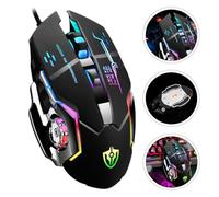 OSALADI Black Metal LED Game Mouse with Adjustable Dpi, Macro Programming, 6 Custom Buttons, USB Connector and Increased Weight for Office and Gaming Use, Mouse May