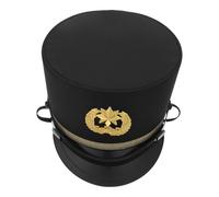 OSALADI Black Train Conductor Hat for Adults, Classic Cloth Railroad Engineer Cap with Shape Retention and Easy Styling, for Parade and Photo Shoots