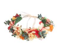 OSALADI Bohemian Floral Headband with Fabric Flowers and Plastic Simulation Plants, Handmade Flower Wreath Headband for Women more Fitting the Head Design, for Graduation Week