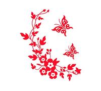 OSALADI Butterfly Flower Rattan Wall Sticker for Toilet Seat Removable PVC Decal Bedroom and Bathroom Decor