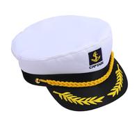 OSALADI Captain Hat White Yacht Sailor Ship Hat Adjustable Marine Admiral Costume for Adults Boat Party