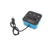 OSALADI Card Reader Hub Usb Connectivity Featuring Ports for Versatile Use for Transferring Photos and Documents from Memory Cards Usb Drives and Other Memory Devices Directly to Your Lapt