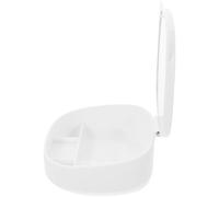 OSALADI Cat Ear Folding Cosmetic Organizer with Mirror and Storage Box, White Multifunctional Jewelry and Makeup Holder for Women, Desktop Lipstick and Trinket Storage Case