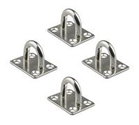 OSALADI Ceiling Hook Fixed Board Hook U-Shaped Stainless Steel 4pcs with Square Pad Eye Plate Wear-Resistant with Smooth Surface for Hanging Light Fixtures and Wind Chimes for Balcony