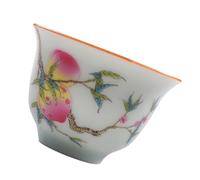 OSALADI Ceramic Teacup Single Blue-Green Porcelain Tea Cup with Floral Pattern Practical Decorative Teaware for Home Tea Brewing and Enjoying and Daily Use