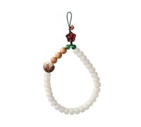 OSALADI Chinese Style White Jade Bodhi Beaded Phone Wrist Strap Lightweight Short Lanyard for Mobile Anti-lost Outdoor Use