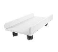 OSALADI Computer Tower Stand with 4 Locking Casters White Rolling Pc Holder under Desk Desktop Computer Cart for Office and Gaming Use