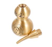 OSALADI Copper Auspicious Calabash Chinese Ornaments for Home Decor | Golden Polished Smooth Finish, Lightweight Portable Piece, Chinese Style Vintage Retro Office Decor Accent