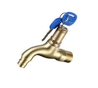 OSALADI Copper Water Tap with Lock Key, Anti-Theft Brass Faucet for Outdoor Home Use, 4-Point Single Handle Kitchen and Bathroom Sink Tap