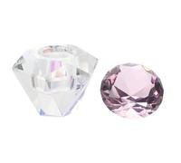 OSALADI Crystal Nail Liquid Bowl with Lid High Transparency Hexagonal Iridescent Glass Cup for Pink Acrylic Nail Liquid Dish