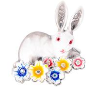 OSALADI Cute Easter Rabbit Brooch Pin for Women, Alloy and Rhinestone Material, Bunny Shape, Clothing Decoration and Bag Badge, for Occasion
