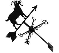 OSALADI Decorative Iron Weathervane with Goat Design, Vintage Style Wind Vane Wind Direction Indicator for Garden and Garage, Easy to Install Meteorological Instrument with Exquisite