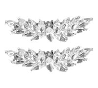OSALADI Detachable Crystal Shoe Clips Accessories for Sandals and Flats, Instant Decoration Heel Clip Jewels in Silver, for Wedding and Party Fashion