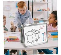 OSALADI Double Sided Magnetic Portable Whiteboard Easel Foldable Desktop Erasable Writing Board for Students Teachers Home Office Classroom Use