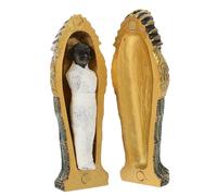 OSALADI Egyptian Pharaoh Resin Mummy Coffin Figurine 12pcs Set Home Décor Accent for Office Tabletop and Living Room Display