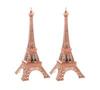 OSALADI Eiffel Tower Ornament Chic Desktop Decoration 2pcs LED Light Figurines Made of Zinc Alloy and with Functional Design for Birthday Or to Create A Warm Atmosphere