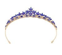 OSALADI Elegant Blue Leaf Rhinestone Bridal Headband with Comfortable Wear and Great Craftsmanship Wedding Hair Accessory for Brides and Girls at Proms and Themed Events