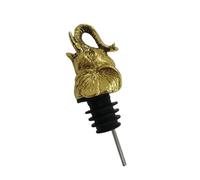 OSALADI Elephant Head Shape Wine Pourer Stopper for Wine Bottles, Alloy Material with Lightweight Design, Creative Bottle Sealing Gadget for Home and Party Use, Golden Finish