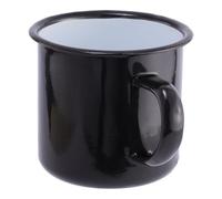 OSALADI Enamel Teacup Ceramic Mug Black Dishwasher Safe Oven Safe Chinese Style Retro Creative Cup for Hotel and Office