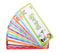 OSALADI English Word Cards 16Pcs Months and Seasons Flash Cards for Kids Toddler Learning Classroom Calendar Educational Tools for Kindergarten Decor