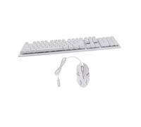 OSALADI Ergonomic USB Wired Gaming Keyboard and Mouse Set with Luminous Mechanical Feel Non Conflict Design Cool White Backlit Keys for Stable Performance and Stylish Gaming Use