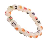 OSALADI Feng Shui Mahjong Tile Bracelet for Women and Men, Lightweight Beaded Bodhi Root Wristlet that Attracts Luck, Unique Chinese Lucky Jewelry Suitable for Office and Travel