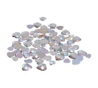 OSALADI Flatback Heart-Shaped Nail Rhinestones 300 Pieces 50g Mixed Sizes White Ab Glass Charms for DIY Manicure Nail Art Decorations and Accessories for Women
