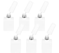 OSALADI Gel Nail Polish Bottles 6Pcs 10Ml Empty Glass Containers with Brush for Nail Shops and Salons Portable Gel Storage with Bright White Lid