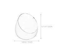 OSALADI Glass Slant Cut Terrarium Plant Bowl 15Cm Diameter Succulent and Moss Micro Landscape Glass Bubble Jar Desktop Planter for Home Decor