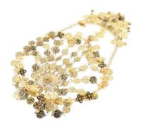 OSALADI Golden Metal Tassel Head Chain with Coins for Women Belly Dance Performances, Comfortable and Ventilated Multilayered Hollow Structure Hair Accessory