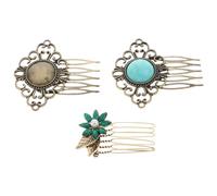OSALADI Hair Material Crystal Set Vintage Embellishment 3pcs with Combs Alloy and Elegant Accessories for Bridal Weddings and Parties for Casual Day