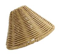 OSALADI Handmade Retro Rattan Lamp Shade with 4.2cm Iron Ring for E27 Pendant Lights, Small Woven Lampshade 16x12x8.5cm for Table and Floor Lamps, Natural Boho Ceiling Light Cover