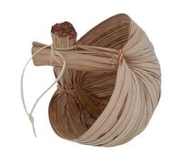 OSALADI Handwoven Palm Leaf Shaved Smoothie Bowl 15x10cm, Portable Fruit and Dessert Basket for Thai Style Bubble Tea, Jelly and Pudding Serving Bowl