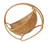 OSALADI Handwoven Rattan Style Fruit Basket, Small Shallow Wicker Tray for Kitchen Storage, Decorative European Style Snack and Candy Bowl for Living Room Table Organizer