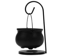 OSALADI Hanging Cauldron Wax Melt Burner Set, Ceramic Oil Warmer for Essential Oils And Fragrances, Black Iron Holder Perfect for Halloween Home Decor And Gifts