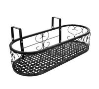 OSALADI Hanging Ironwork Plant Shelf for Balcony Railing, Oval Wrought Iron Flowerpot Rack Hooks for Outdoor Plant Stand and Window Garden