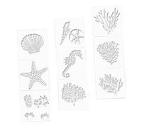 OSALADI Hawaiian Ocean Series Painting Templates Reusable Flexible Pet Stencils for Crafts Hollow Out Art Stencils for DIY Home Decor and Creative Hand-Painting