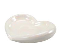 OSALADI Heart Shaped Ceramic Soap Dish with Self Draining Feature Cute Pink Soap Holder for Washroom and Sink Holds Small Accessories