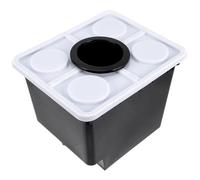 OSALADI Hydroponic Basket Planter with Lid Soilless Cultivation Barrel Black for Greenhouse Vegetable and Fruit Growing System